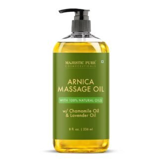 MAJESTIC PURE Arnica Massage Oil for Massage Therapy - Refreshing, and Relaxing - Natural Oils with Lavender & Chamomile Essential Oils - for All Skin Types - Men and Women - 8...