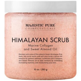 MAJESTIC PURE Himalayan Pink Salt Body Scrub with Collagen and Sweet Almond Oil | Exfoliating Scrub for Skin Care Stretch Marks Acne Cellulite | 10 oz - lunas-mystic-emporium.com MAJESTIC PURE Himalayan Pink Salt Body Scrub with Collagen and Sweet Almond Oil | Exfoliating Scrub for Skin Care, Stretch Marks, Acne, Cellulite | 10 oz