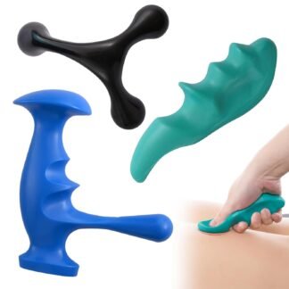 Manual Trigger Point Massage Tool and Thumb Saver for Full Body Deep Tissue Massage, Set Include 1 Green Thumb Protector Tool 1 Palm Urchin Massage Tool Hand Held 4-Legged...