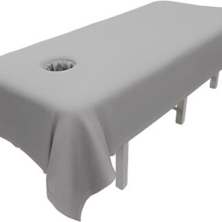 Massage Table Sheets,Massage Table Cover,Massage Linens, Massage Fitted Sheet, Massage Face Rest Cover with Hole, Sutiable for Beauty,Spa 55 * 95 in (Grey with Hole)