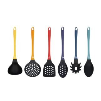 MasterChef Kitchen Utensils Set, Nylon Cooking Utensils Set of 6, Non Toxic & Non Scratch Cooking Tools for Non Stick Cookware incl. Cooking Spoons & Spatulas, Heat Resistant, 6...