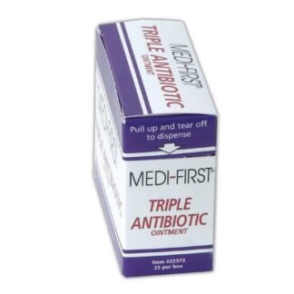 Medique MP22373 Medi-First Triple Antibiotic Ointment, 0.5 g, Standard, White/Blue (Pack of 25)