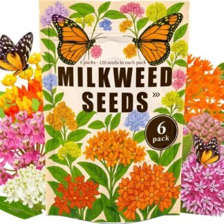 Mix Milkweed Seeds for Monarch Butterflies - 6 Individual Varieties Perennial Wildflower (120 Seeds per Pack) Colorful Pollinator Garden, Easy to Grow for Backyard & More (Mix...