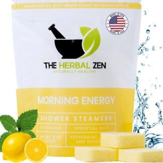 Morning Energy Shower Steamers Aromatherapy for Energy - USA Made - Peppermint & Lemon Shower Bomb Tablets – Christmas Gift - Adult Stocking Stuffer – Soothing Natural Essential...