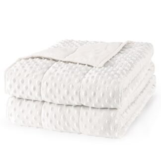 Mr. Sandman Weighted Blanket for Adults, Heavy Blanket for Woman,Man Sleeping/Calm, Soft and Cozy Weighted Throw Blankets, Machine Washable, 60 x 80in, 15 lbs, White