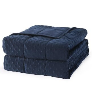 Mr. Sandman Weighted Blanket for Adults Queen, Minky Heavy Blanket for Woman,Man Sleeping/Calm, Soft and Cozy Weighted Throw Blankets, Machine Washable, 60 x 80in, 15 lbs, Navy...
