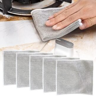 Multipurpose Wire Dishwashing Rags for Wet and Dry, 2024 New Non-Scratch Wire Dishcloth Scrubbing Wire Dishwashing Rag, Reusable Metal Wire Dishwashing Cloth for Home Kitchen...