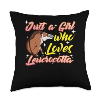 Mystical Adornments Just a Girl who Loves Leucrocotta Throw Pillow, 18x18, Multicolor