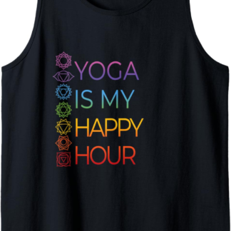 Namaste Gift Rainbow Chakras Aligned Yoga Is My Happy Hour Tank Top