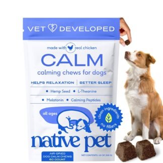 Native Pet Calming Chews for Dogs - Melatonin for Dogs Anxiety Relief - Grain Free All Natural Hemp Calming Treats & L-Theanine Helps Manage Stress & Separation Anxiety - Puppy...