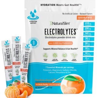 NaturalSlim Hydration Energy Drink Mix with Prebiotics Gut Health Support Electrolytes Powder Packets Sugar-Free Electrolytes 16 Stick Packs Mandarine Orange Flavored - lunas-mystic-emporium.com NaturalSlim Hydration & Energy Drink Mix with Prebiotics, Gut Health Support, Electrolytes Powder Packets, Sugar-Free Electrolytes, 16 Stick Packs, Mandarine Orange Flavored