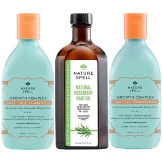 Nature Spell Rosemary Oil with Growth Complex for Hair Growth & Hydration, Shampoo and Conditioner Set, 5.07 & 10.14 Fl Oz