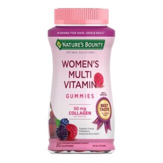 Nature's Bounty Optimal Solutions Women's Multivitamin, Immune and Cellular Energy Support, Bone Health, Raspberry Flavor, 80 Gummies, 40 Total Servings