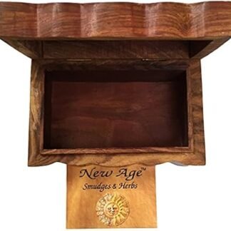 New Age Imports, Inc. GIFT IDEAS~ Tree of Life Carved Handmade Wooden Box 4 inches by 6 inches~Ideal for storing Jewelry, Coins, Tartot cards, Small Treasures, URN Box.