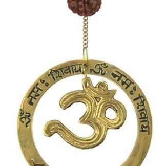 New Age Source The Brass Bell Chime Om with Rudraksha Each