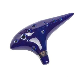“Ocean Notes” 12 Hole Sweet Potato Ocarina Graceful Shape Pottery Ocarina in Alto C (Royal Blue)