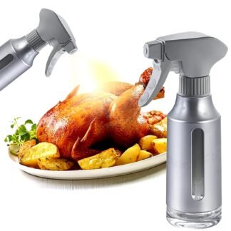 Oil Sprayer for Cooking,ABS Plastic Olive Oil Mister for Air Fryer Frosted Gray Nozzel Oil Dispenser Bottles Fat Reduction Glass Oil Control Spray Pot 6.35oz/180ml Capacity