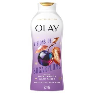 Olay Body Wash for Women, Hydrating & Moisturizing, Holiday Edition, With Plant Based Cleansers, B3 Complex, For All Skin Types, Visions of Sugarplums with Spiced Fruit & Warm...