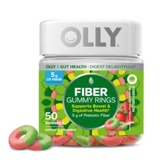 OLLY Fiber Gummy Rings 5g Prebiotic Fiber FOS Fructo-oligosaccharides Digestive Support Berry Melon 50ct - lunas-mystic-emporium.com OLLY Fiber Gummy Rings, 5g Prebiotic Fiber, FOS (Fructo-oligosaccharides), Digestive Support, Berry Melon 50ct
