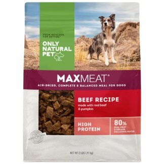 Only Natural Pet MaxMeat Holistic Air Dried Dry Dog Food - All Natural, High Protein, Grain Free - Made with Real Meat - Beef with Pumpkin & Parsley 2 lb