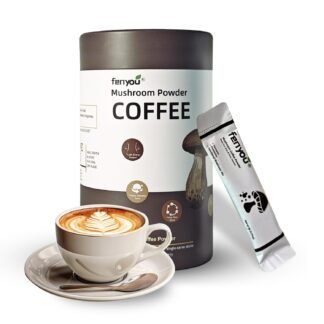 Organic Mushroom Coffee with Cordyceps, Shiitake, Chaga & 3 Other Mushrooms + Turmeric Powder – Gourmet Arabica Instant Coffee for Vitality & Wellness, 30 Servings (180g/6.35oz)