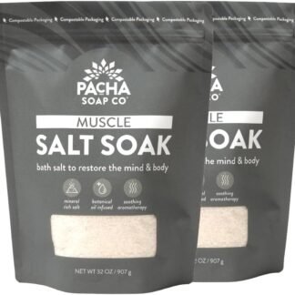 PACHA SOAP Co. Muscle Salt Soak, 2-Pack, (64 oz Total) - Scents of Arnica & Calendula, Soothing Bath Soaking Aid