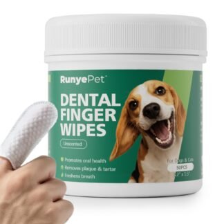 Pet Dental Finger Wipes for Dog & Cats, Remove Bad Breath by Removing Plaque and Tartar Buildup No-Rinse Dog Finger Toothbrush, Disposable Gentle Cleaning & Gum Care Pet Wipes,...