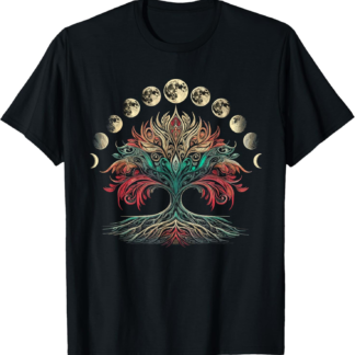 Phases of the Moon Retro 60's and 70's Vibe Tree T-Shirt
