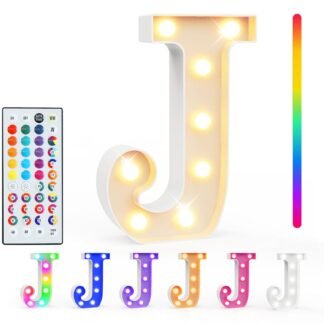 Pooqla Colorful Light Up Letters with Remote, Upgraded 35 Colors LED Marquee Letters, RGB Lighted Letter for Girls Teenager Gift, Birthday, Party, Wedding, Night Light, Room,...