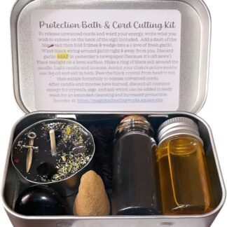Protection, Banishment & Cord Cutting Bath & Shower Ritual & Spell Kit | Spell Breaker | Hex Remover | Florida Water | Herbal Salts | White Magic | Handmade Oud Incense (Black -...