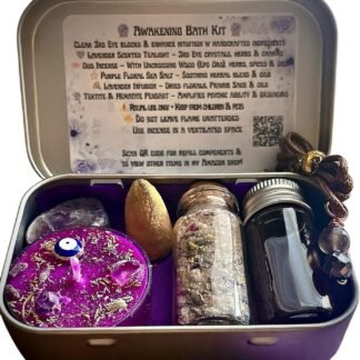 Psychic Awakening Bath & Shower Ritual & Spell Kit | Lavender Florida Water & Herbal Salts | White Magic | Handmade Oud Uncrossing Incense (Purple - Awakening - 3rd Eye - Crown...