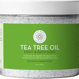 Pure Body Naturals Tea Tree Oil Foot & Bath Soak with Epsom and Dead Sea Salt, 20 oz - Therapeutic Blend - Relief for Tired Muscles, Addresses Common Foot and Toenail Issues,...