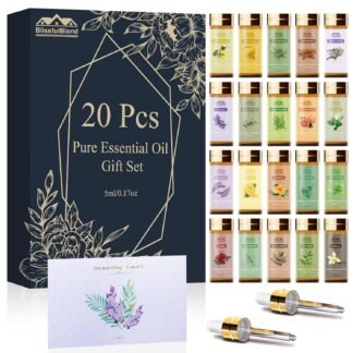Pure Essential Oils for Diffusers for Home, Skin, Candle and Soap Making, 20 Scents - Tea Tree, Lavender, Lemon, Peppermint, Eucalyptus, Cinnamon, Rose and More, Aromatherapy...