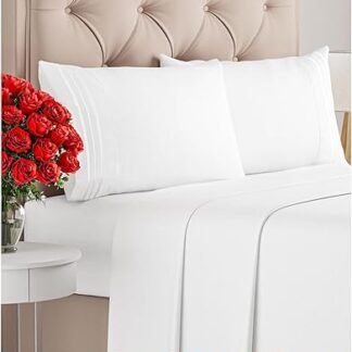 Queen Size 4 Piece Sheet Set - Comfy Breathable & Cooling Bed Sheets Set - Hotel Luxury Bedding for Women, Men, Kids & Teens - Deep Pockets, Easy Secure Fit, Soft and Wrinkle...