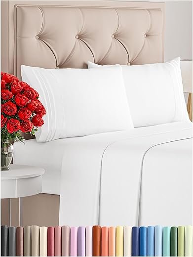 Queen Size 4 Piece Sheet Set - Comfy Breathable & Cooling Bed Sheets Set - Hotel Luxury Bedding for Women, Men, Kids & Teens - Deep Pockets, Easy Secure Fit, Soft and Wrinkle... - lunas-mystic-emporium.com Queen Size 4 Piece Sheet Set - Comfy Breathable & Cooling Bed Sheets Set - Hotel Luxury Bedding for Women, Men, Kids & Teens - Deep Pockets, Easy Secure Fit, Soft and Wrinkle...
