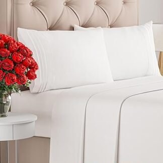 Queen Size 4 Piece Sheet Set - Comfy Breathable & Cooling Bed Sheets Set - Hotel Luxury Bedding for Women, Men, Kids, Teens, Boys & Girls - Deep Pockets, Soft, Wrinkle Free -...