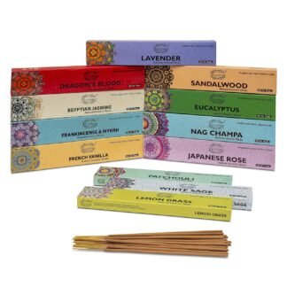 raajsee Incense Sticks Assorted Pack (180 gm), 100% Pure Organic Natural Hand Rolled Free from Chemicals - Perfect for Aromatherapy, Cleansing, Meditation, and Church (12 Pack)