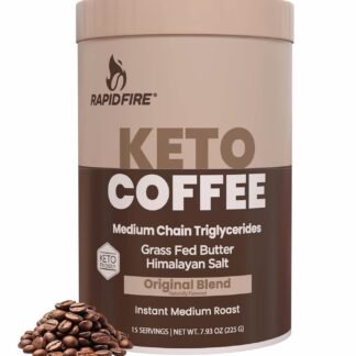 Rapid Fire Ketogenic Fair Trade Instant Keto Coffee Mix Supports Energy Metabolism Weight Loss Ketogenic Diet Canister 15 servings, Original, 7.93 Ounce