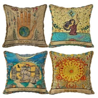 (RB) Tarot The Star Flannel Throw Pillow Case, 18 x 18 Inch Set of 4, Daughter Sister Astrology Tarot Lovers Gifts, Mom, Wife Gifts, Tarot Art Decor Cushion Cover for Sofa Bed...