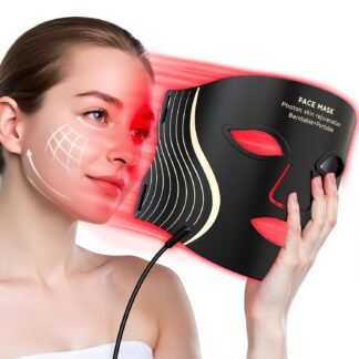 Red Light Therapy Mask for Face, 7 Colors LED Face Mask Light Therapy with Rechargeable Remote, 850NM Infrared & Red Light Mask, Portable Anti-Aging & Skin Rejuvenation Device...