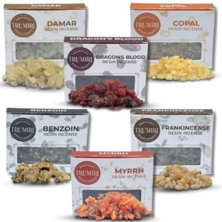 Resin Incense - Natural Tree Gum Sap - 6x30g Variety Pack Including Frankincense and Myrrh Copal Benzoin Dragons Blood Damar - lunas-mystic-emporium.com Resin Incense - Natural Tree Gum Sap - 6x30g Variety Pack Including Frankincense and Myrrh Copal Benzoin Dragon's Blood Damar