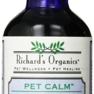 Richard’s Organics Pet Calm, 2 oz. Bottle with Dropper – Natural Cat and Dog Anxiety Relief – 100% Natural Pet Stress Relief – Drug-Free Calming Drops, Settles Nerves and...
