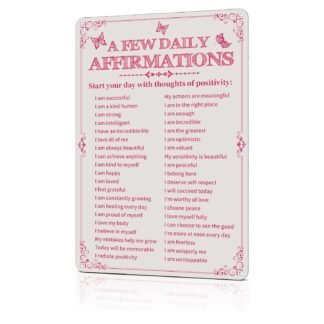 Room Decor Aesthetic A Few Daily Affirmations Motivational Wall Art Tin Metal Sign Pink Butterfly Wall Home Coffee Room Office Decor Gifts 8X12 Inches