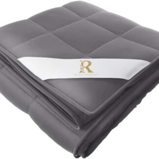 Royal Therapy Weighted Blanket - Heavy 100% Cotton Blankets with Premium Glass Beads (60''x80'' 15lbs, Royal Grey), Suitable for One Person (~150lb) - Use on Queen/King Bed