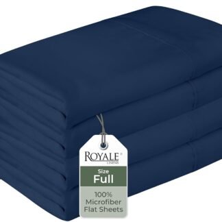 Royale Linens 2 Pack Bulk Flat Sheet Set - Top Sheets - Soft 1800 Microfiber - Wrinkle & Stain Resistant - for Hotel, Massage Table, Hospital, Dorm - Full Flat Sheet Sold...