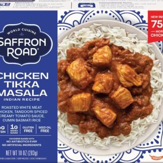 Saffron Road Frozen Chicken Tikka Masala – High Protein, Seed Oil Free, Chickens Raised with No Antibiotics, No Artificial Ingredients, Gluten-Free – 10 Ounce