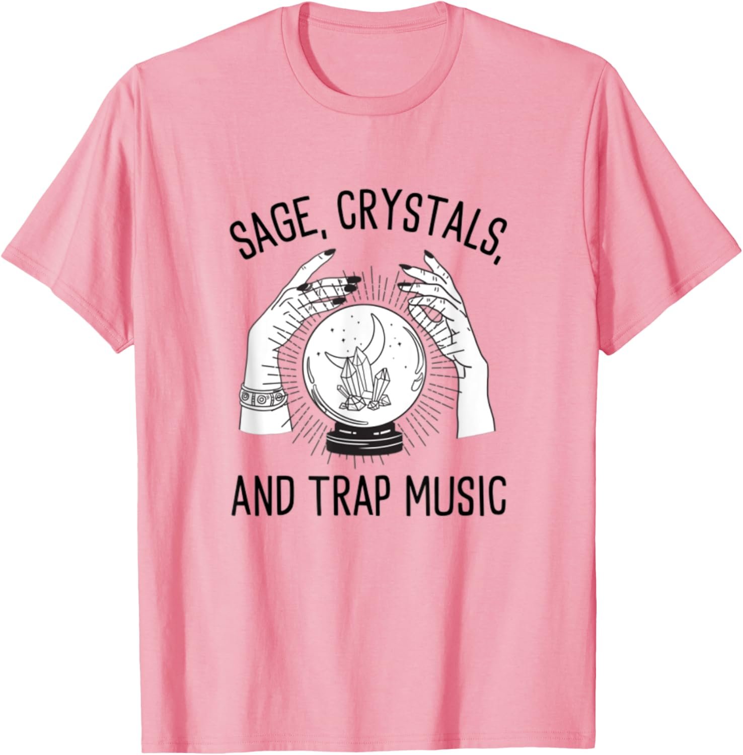 Sage Crystals and Trap Music Witch Spells Chakra Halloween T-Shirt - lunas-mystic-emporium.com Sage Crystals and Trap Music Witch Spells Chakra Halloween T-Shirt
