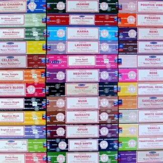 Satya Premium Mix Assorted Incense Sticks Set of 12 Pack | for Meditation, Aromatherapy, Healing, Yoga, Positivity and Relaxation | 180 Sticks (12Packs X 15Sticks)