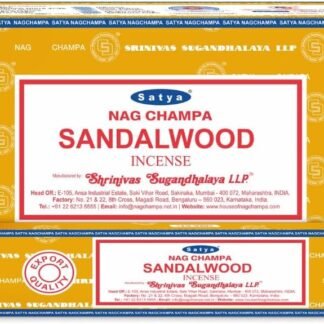 Satya Sandalwood Incense Sticks 12 Box Value Pack Hand-Rolled in India Calming Earthy Aroma - lunas-mystic-emporium.com Satya Sandalwood Incense Sticks – 12 Box Value Pack – Hand-Rolled in India – Calming & Earthy Aroma