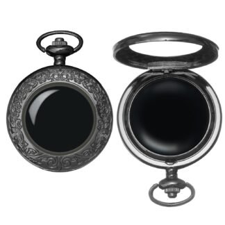 Scrying Mirror Obsidian Mirror for Divination, Witchcraft, Meditation, Witch Gifts, Cthulhu Decoration Vintage Flower Black